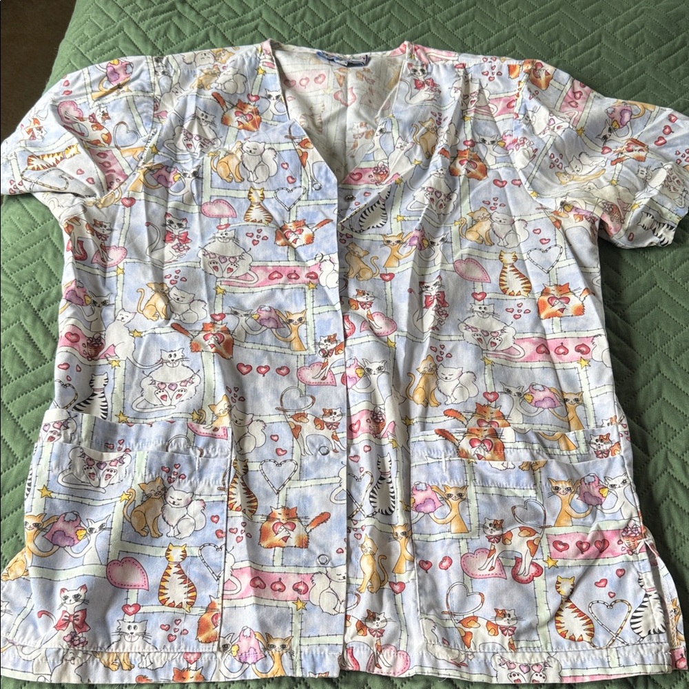 TLC Multicolor Cat Print Women's Top